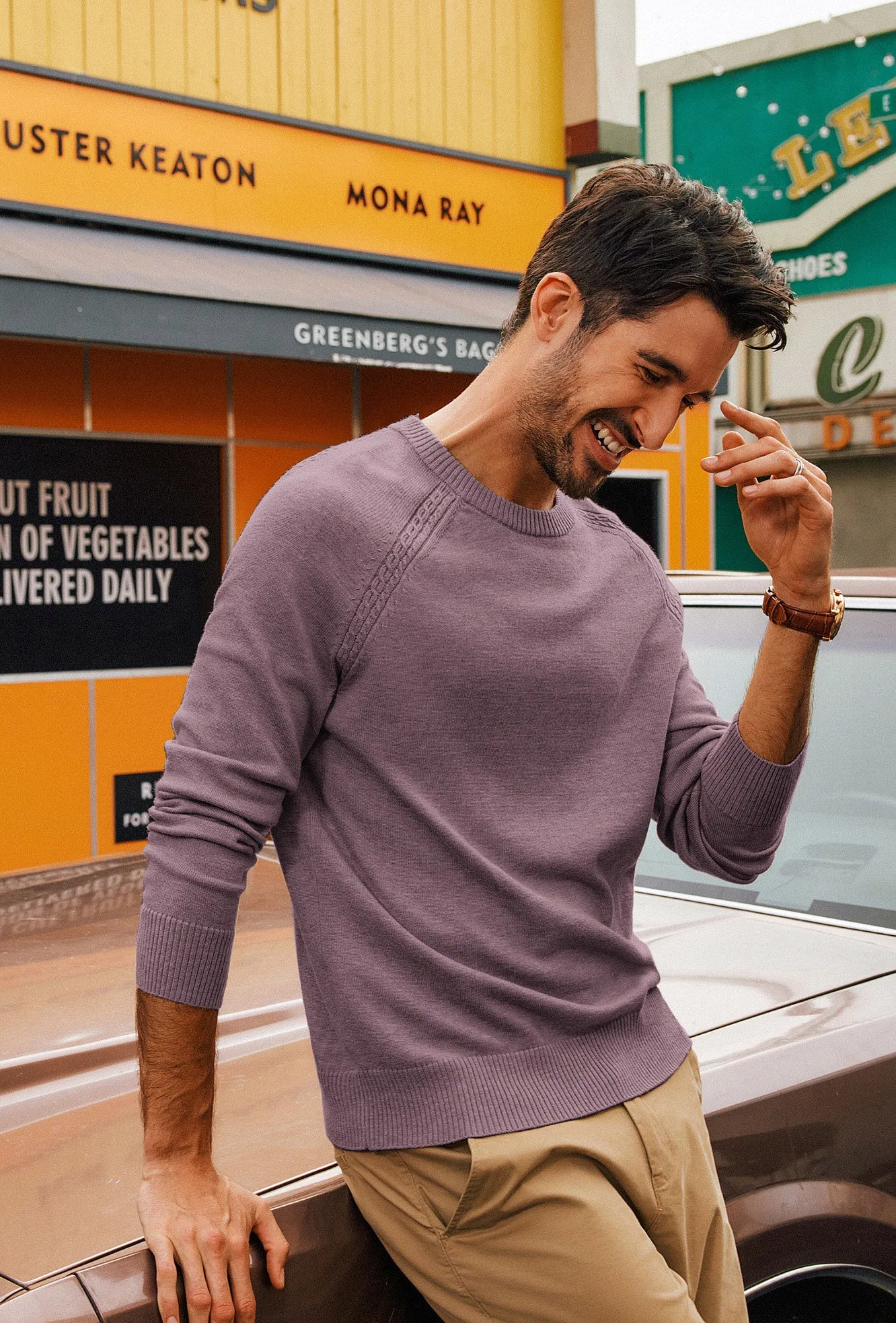 Men Stylish Sweater Long Raglan Sleeve Crew Neck Ribbed Cuff Pullover sold by Paul Jones product image thumbnail 2