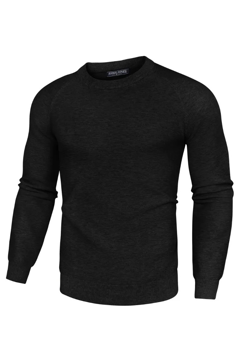 Men Fully Textured Sweater Long Raglan Sleeve Crew Neck Ribbed Cuff Pullover sold by Paul Jones product image thumbnail 3