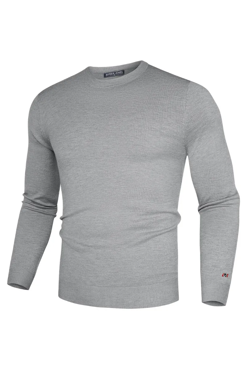 Men Basic Sweater Casual Long Sleeve Crew Neck Ribbed Cuff Thin Pullover sold by Paul Jones product image thumbnail 3