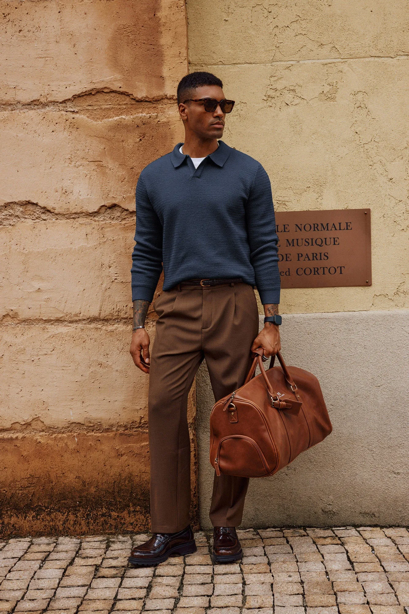 Men Fully Textured Sweater Long Sleeve Lapel Collar V-Neck Pullover Knitwear sold by Paul Jones product image thumbnail 5