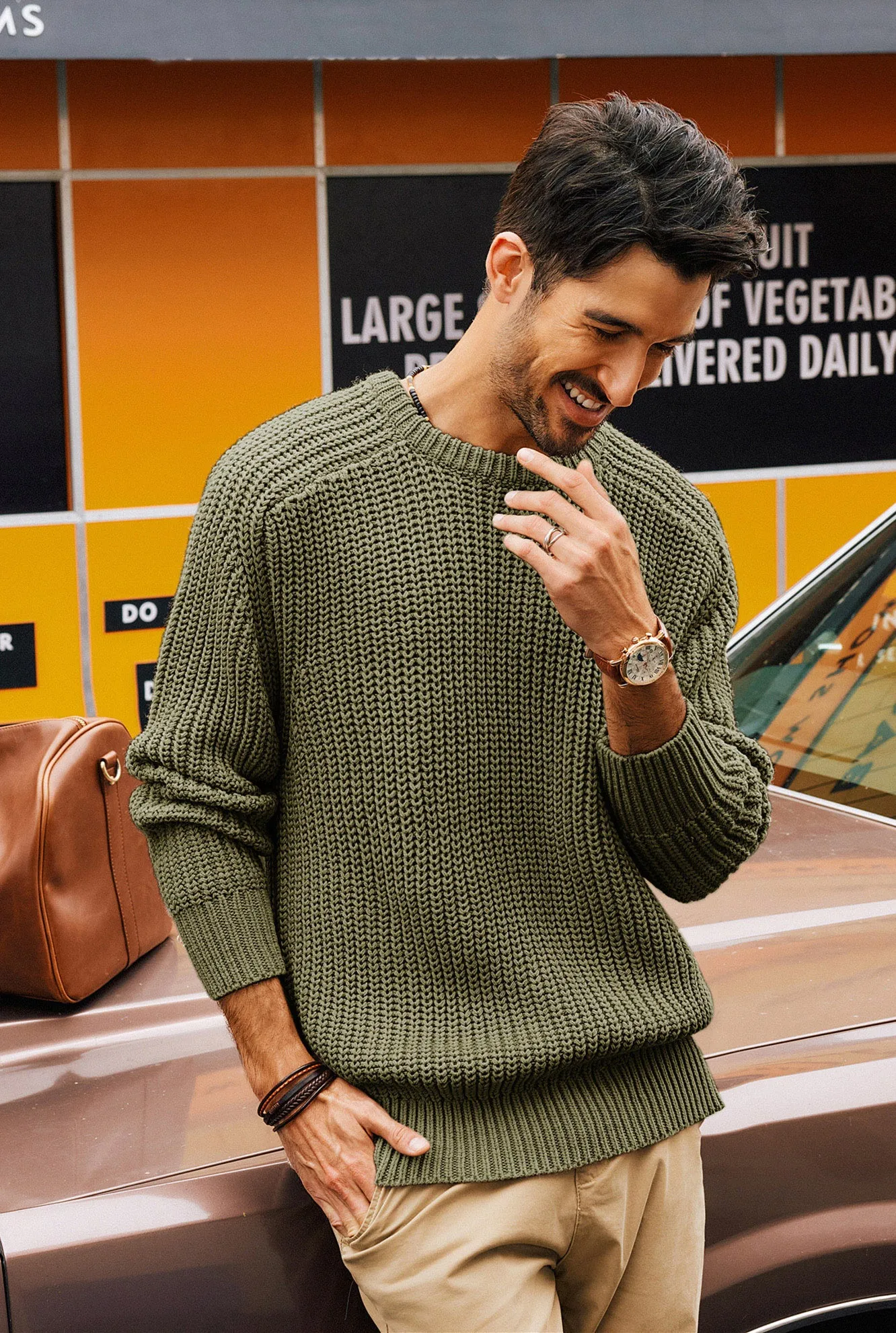 PJ Men Textured Sweater Long Sleeve Crew Neck Dropped Shoulder Pullover sold by Paul Jones product image thumbnail 2