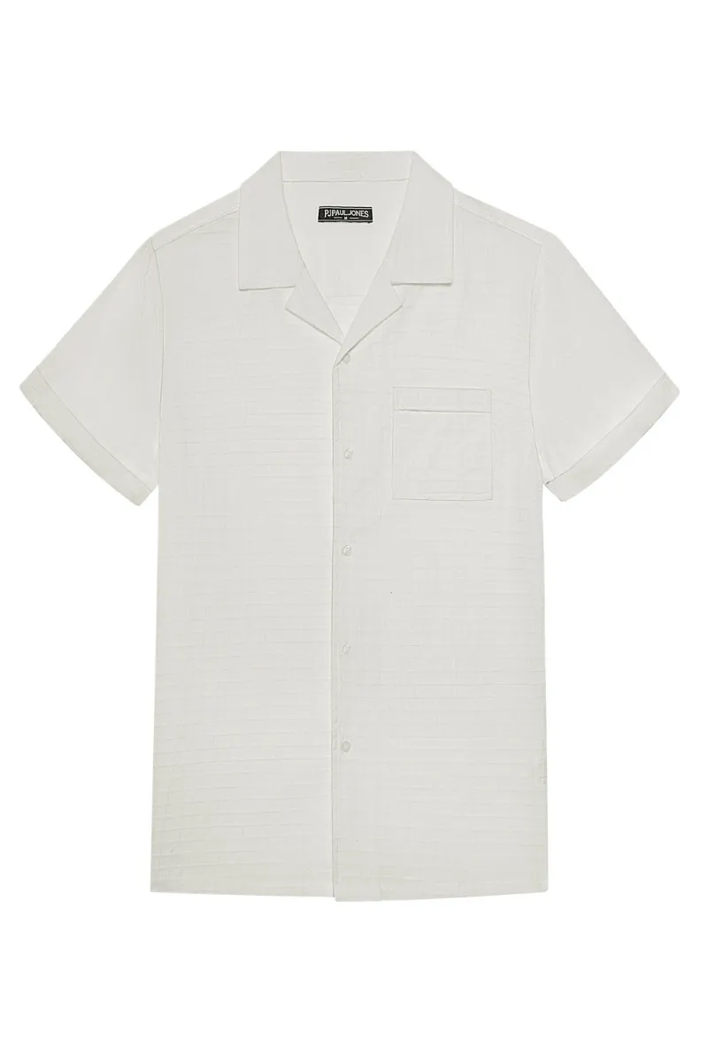 Men Textured Cotton Shirt Casual Short Sleeve Lapel Collar Flat Hem Tops sold by Paul Jones product image thumbnail 3