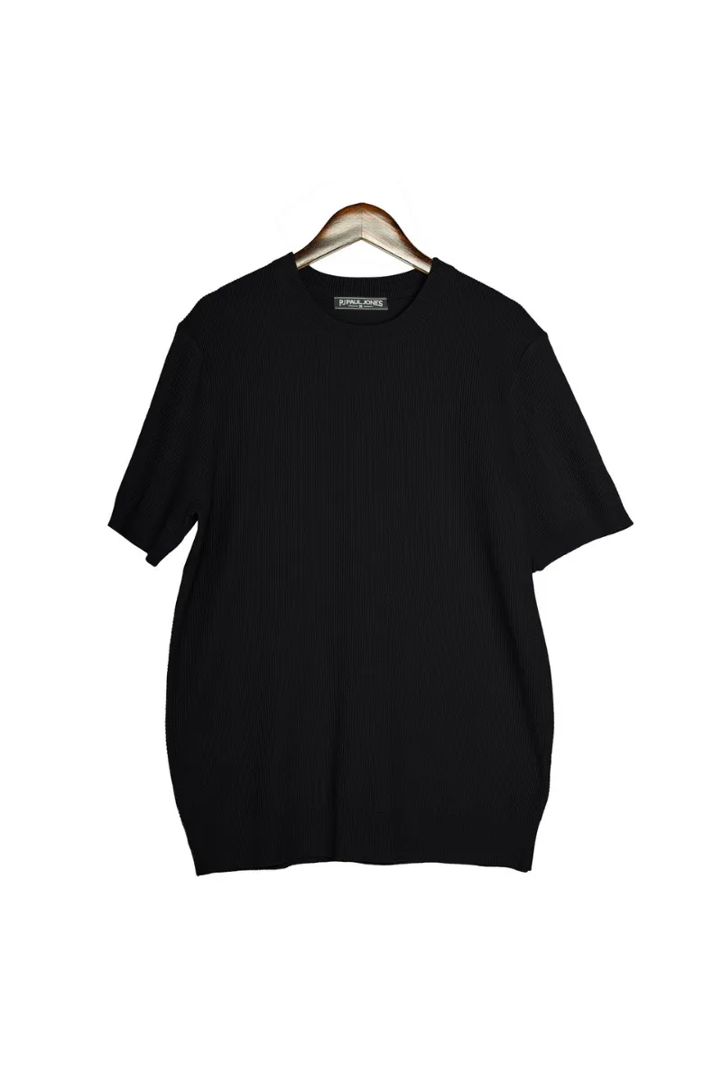Men Basic Textured Knitted T-Shirt Short Sleeve Crew Neck Tops Knitwear sold by Paul Jones product image thumbnail 3