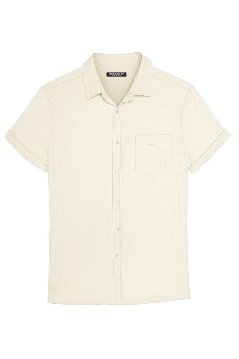 Men Straight Shirt Casual Short Sleeve Lapel Collar Button-up Tops sold by Paul Jones product image thumbnail 5