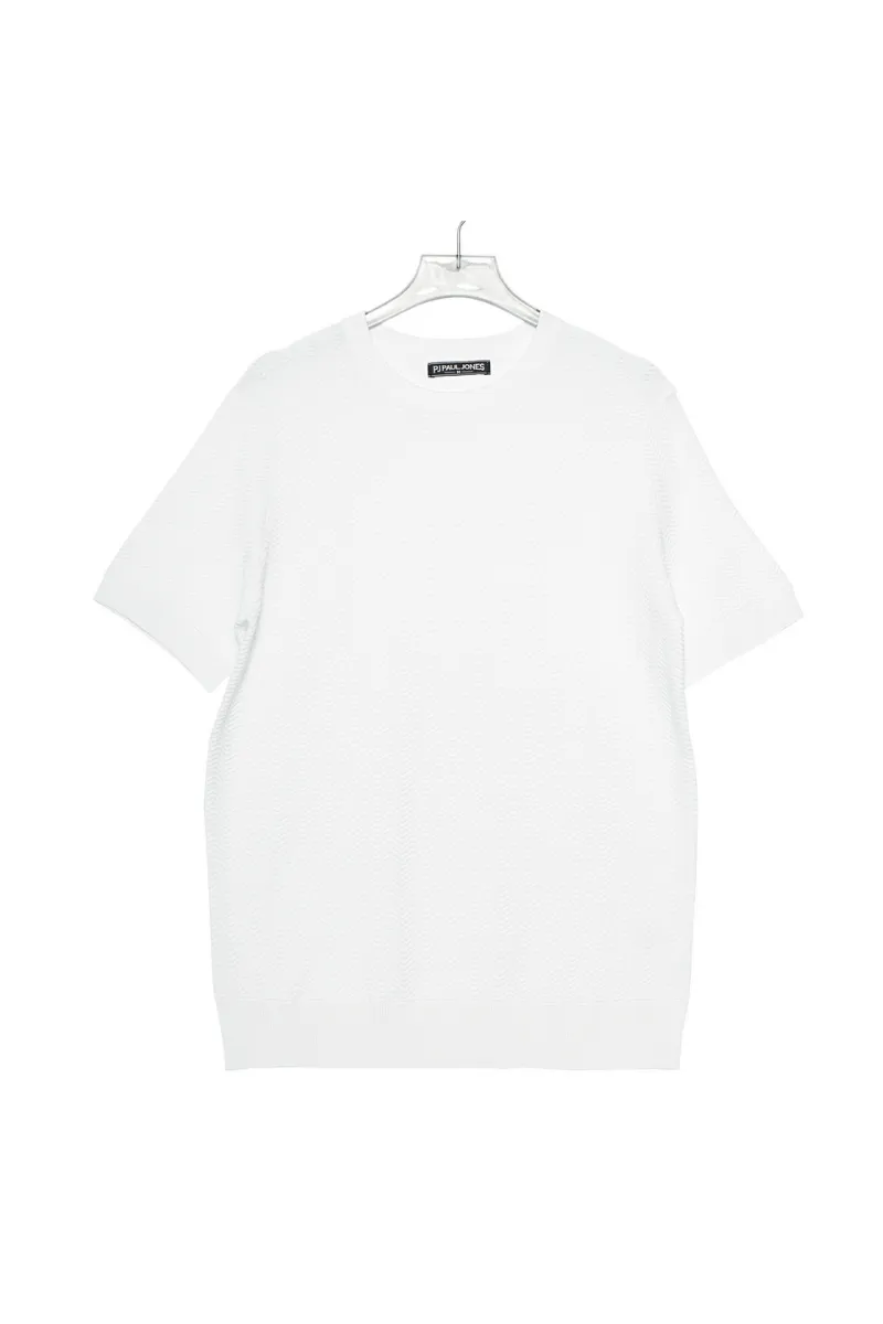 Men Herringbone Textured Knitted T-Shirt Short Sleeve Crew Neck Tops Knitwear sold by Paul Jones product image thumbnail 3