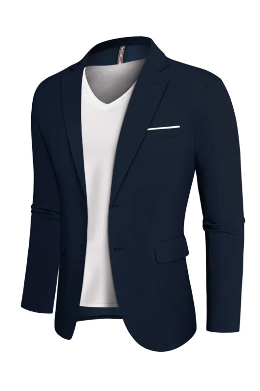 Men Back Slit Blazer Coat Casual Two-Button Notch Lapel Suit Coat sold by Paul Jones