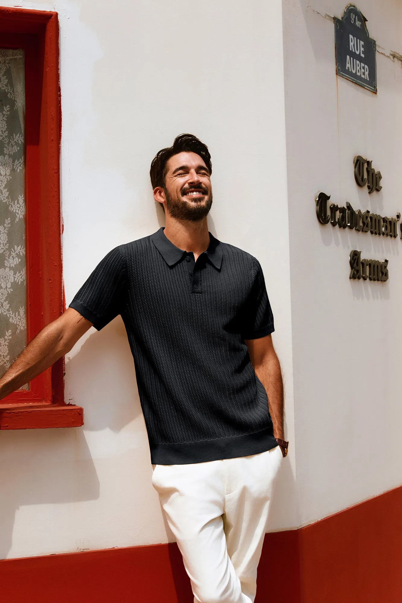 Men Wheatear Textured Polo-Shirt Short Sleeve Lapel Collar Knitwear Tops sold by Paul Jones product image thumbnail 4