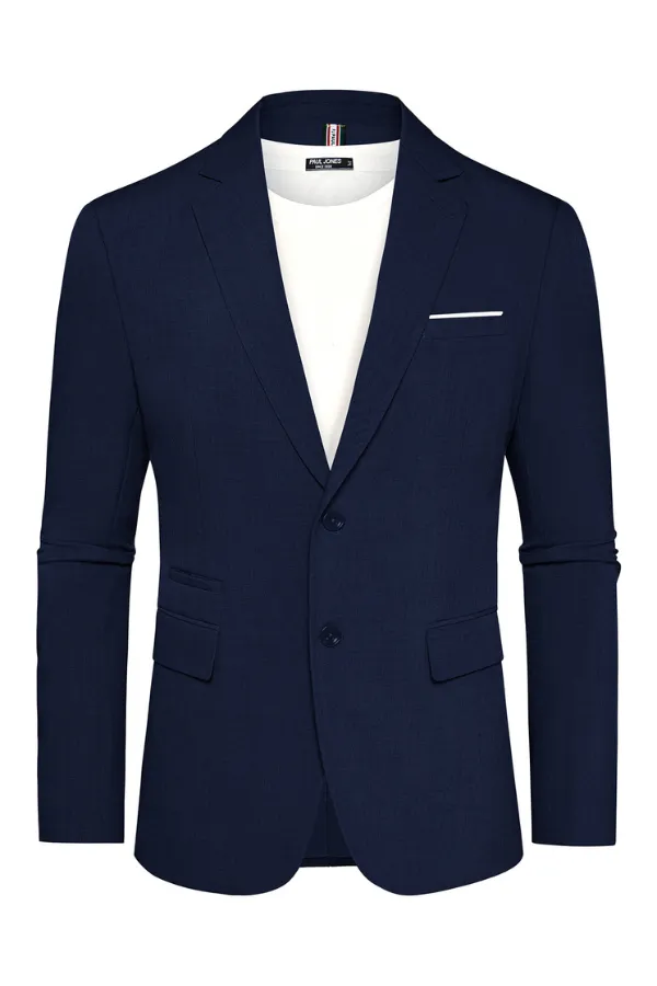 Men Back Slit Blazer Coat Casual Two-Button Notch Lapel Suit Coat sold by Paul Jones product image thumbnail 3