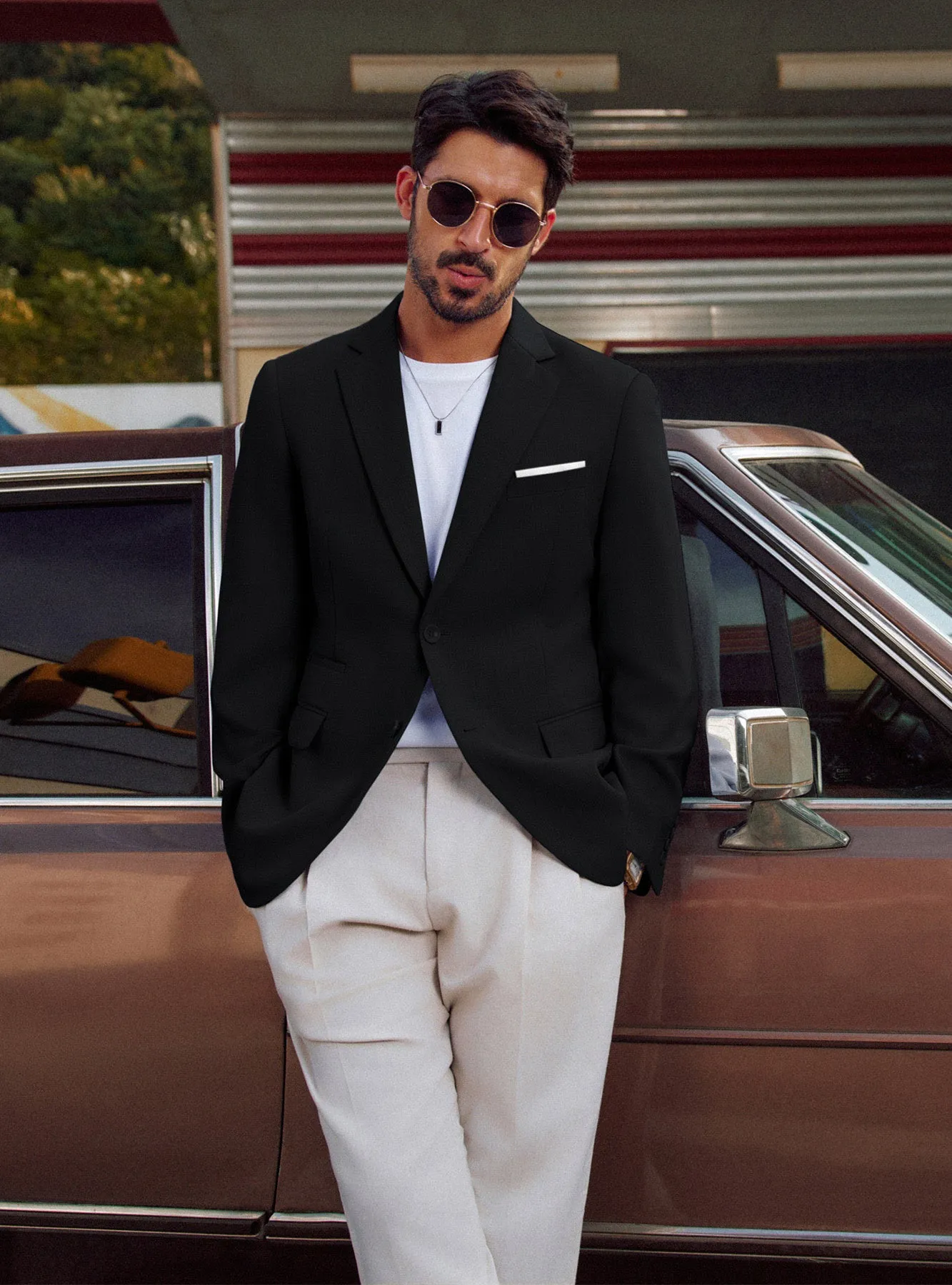 Men Back Slit Blazer Coat Casual Two-Button Notch Lapel Suit Coat sold by Paul Jones product image thumbnail 2