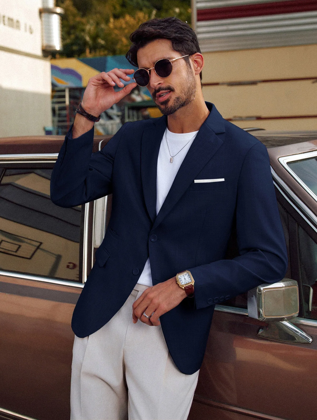 Men Back Slit Blazer Coat Casual Two-Button Notch Lapel Suit Coat sold by Paul Jones product image thumbnail 4