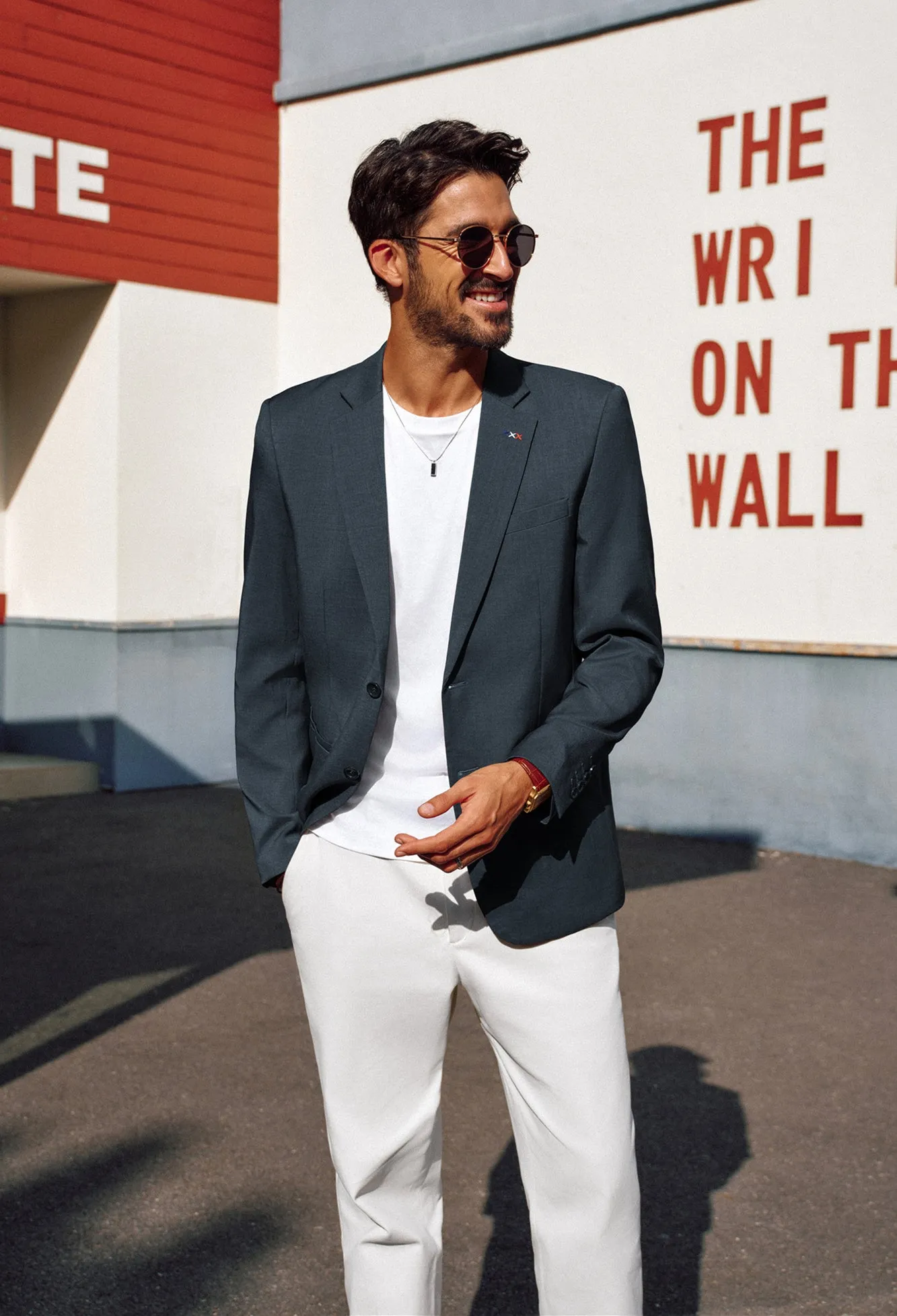 Men Two-Button Suit Coat Casual Back Slit Notch Lapel Blazer Coat sold by Paul Jones product image thumbnail 5