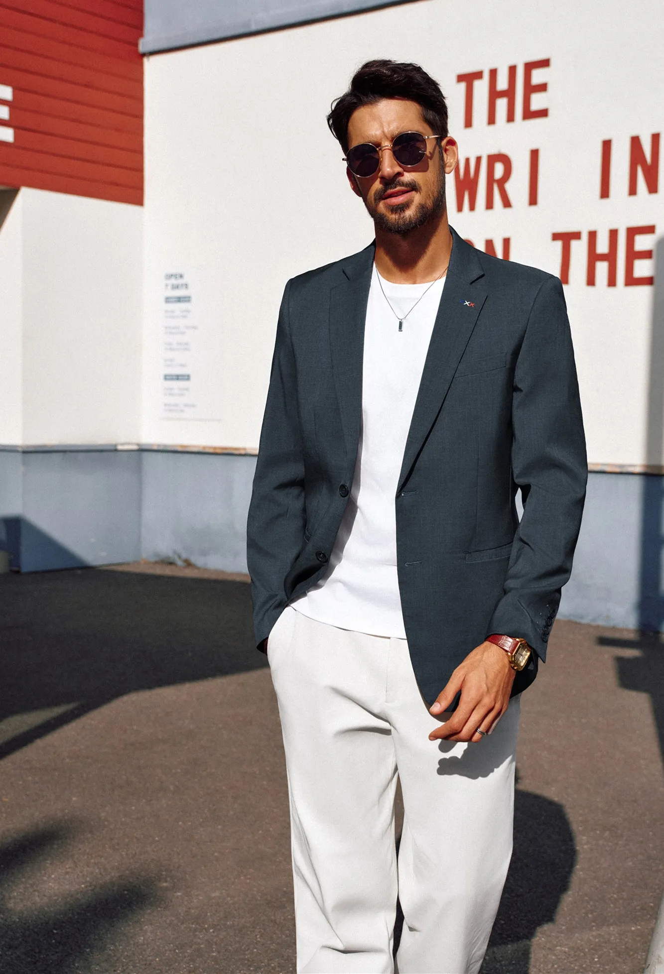 Men Two-Button Suit Coat Casual Back Slit Notch Lapel Blazer Coat sold by Paul Jones product image thumbnail 4