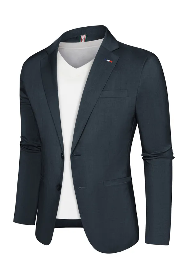 Men Two-Button Suit Coat Casual Back Slit Notch Lapel Blazer Coat sold by Paul Jones product image thumbnail 3