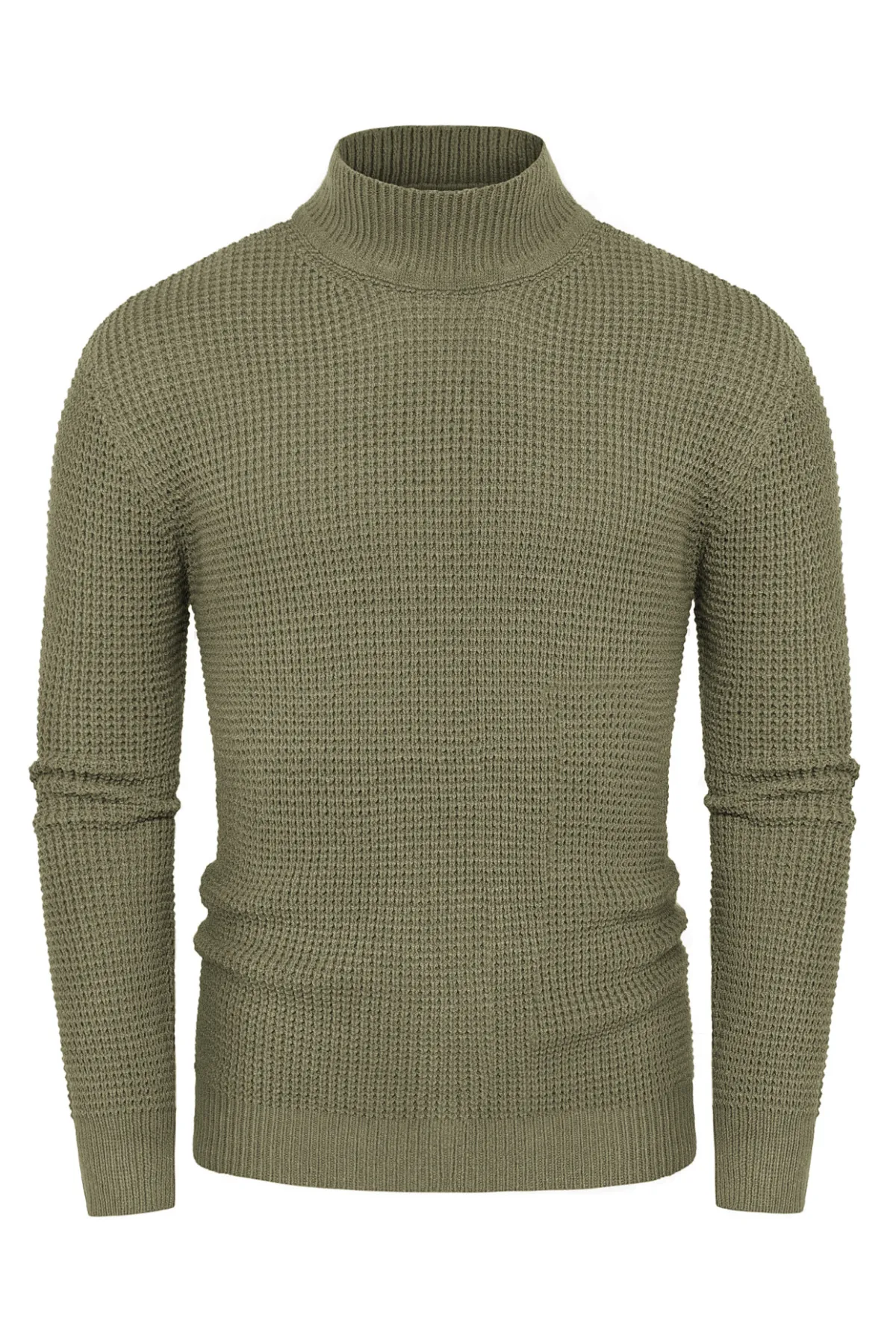 Paul Jones Mock Neck Sweaters Waffle Cable Knit Pullover Sweaters sold by Paul Jones product image thumbnail 3