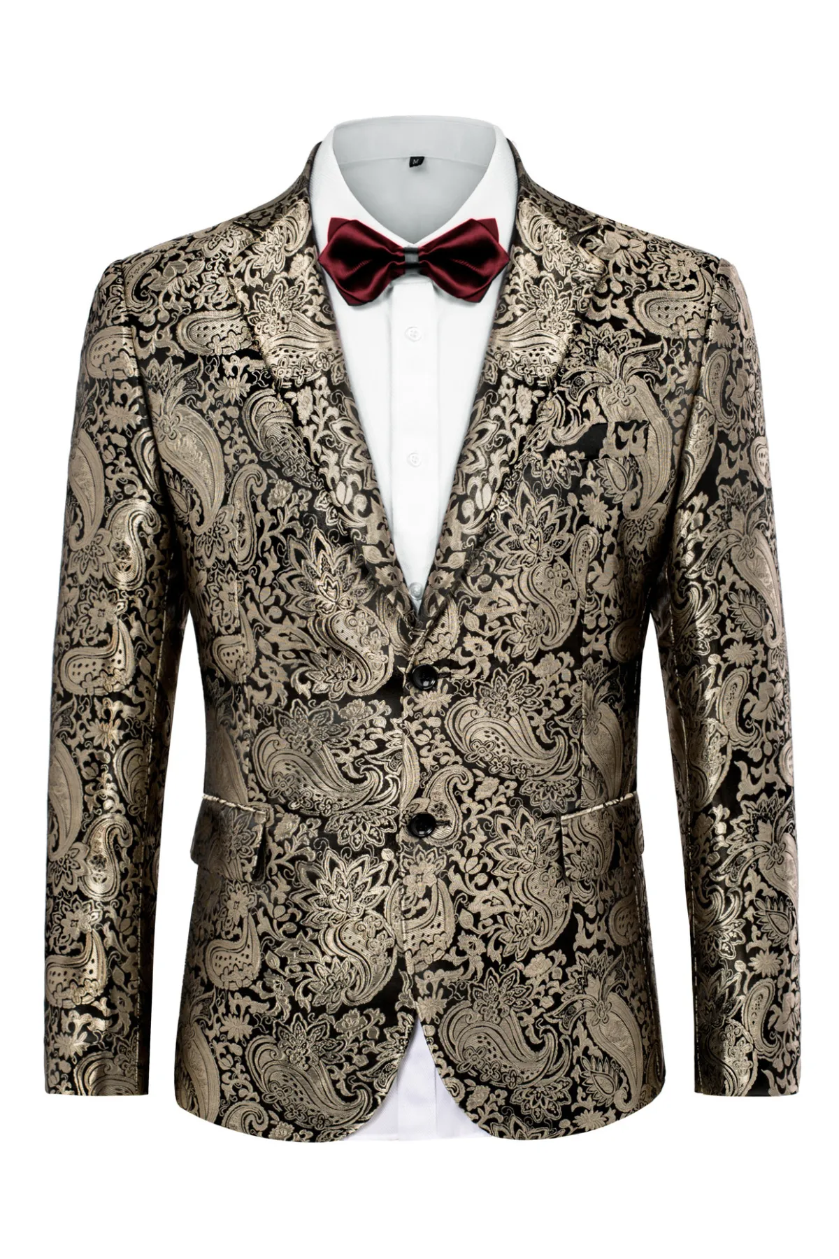 Mens Floral Tuxedo Jacket Paisley Suit Blazer Jacket for Dinner Prom sold by Paul Jones product image thumbnail 4