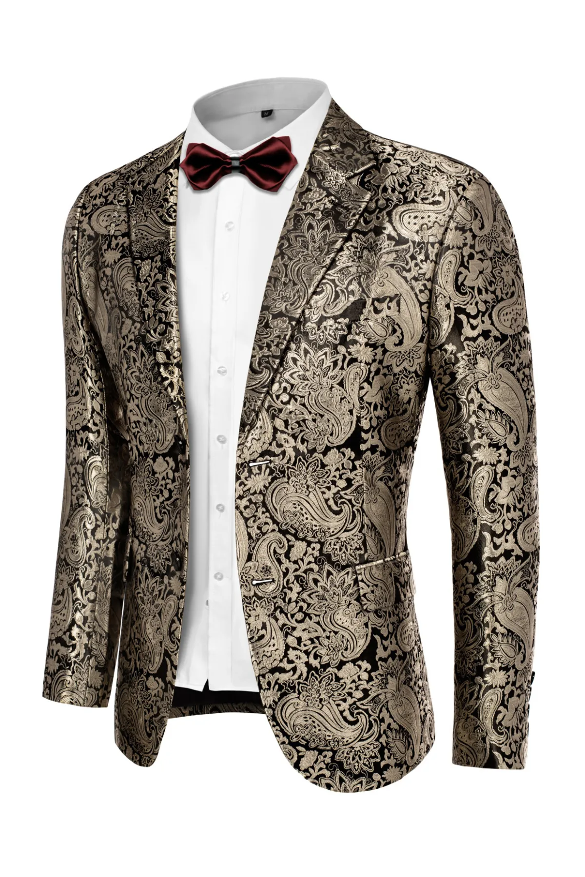 Mens Floral Tuxedo Jacket Paisley Suit Blazer Jacket for Dinner Prom sold by Paul Jones product image thumbnail 5