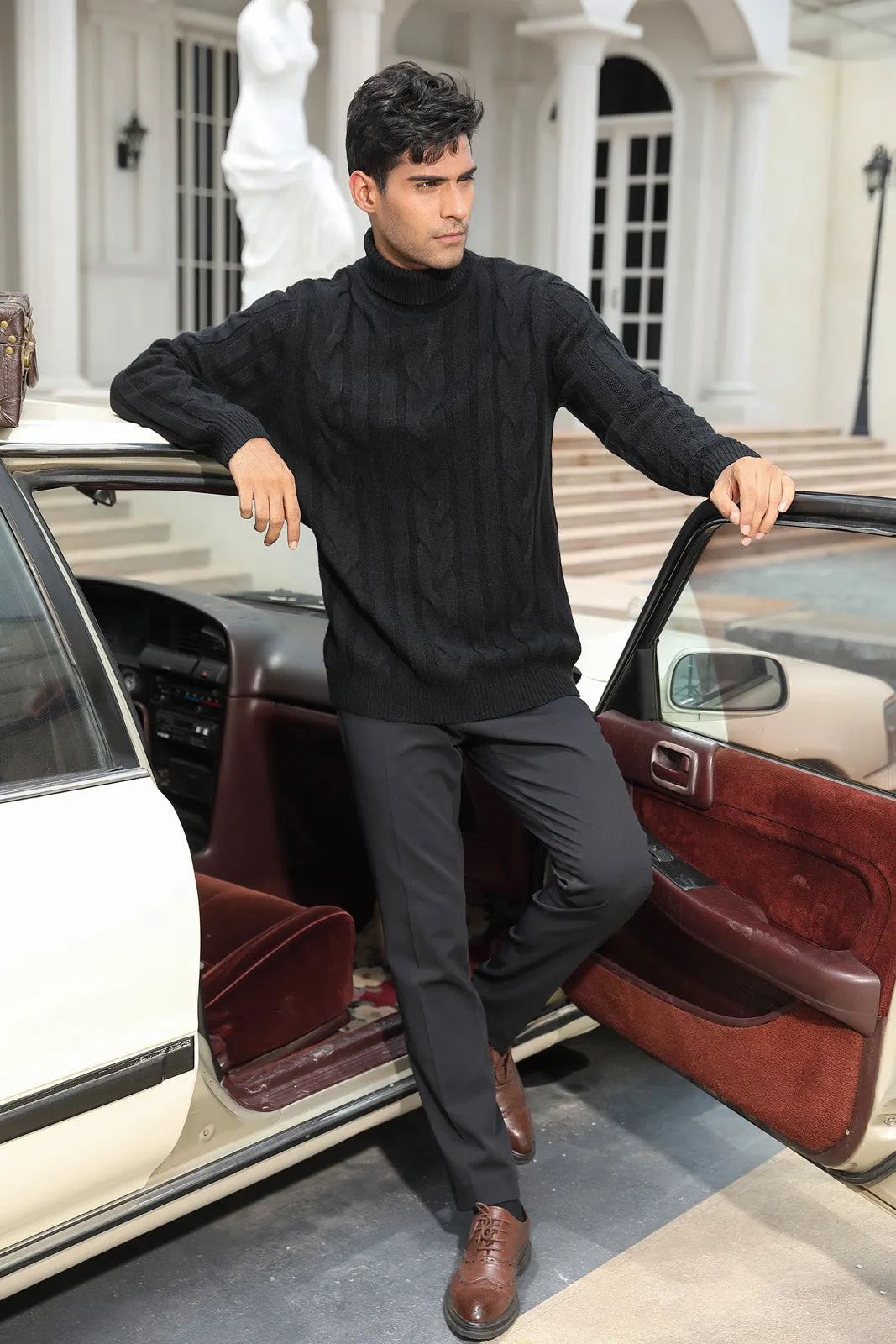 Men's Casual Turtleneck Sweaters Cable Knit Thermal Pullover Sweater sold by Paul Jones product image thumbnail 5