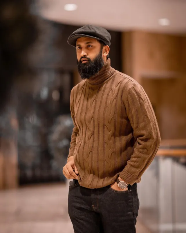 Men's Casual Turtleneck Sweaters Cable Knit Thermal Pullover Sweater sold by Paul Jones