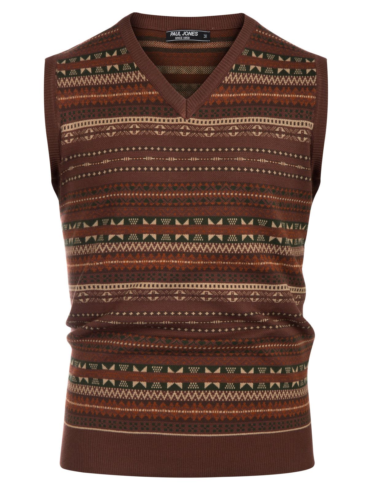 Men Vintage Sweater Vest Stylish V-Neck Sleeveless Sweater Pullover Knitwear sold by Paul Jones product image thumbnail 3