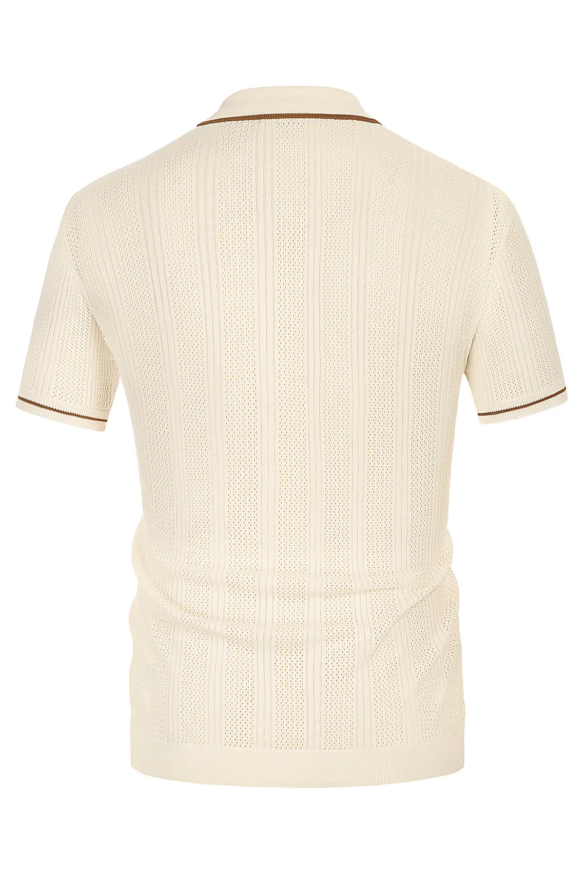 Men's Polo Shirt Vintage Short Sleeve Cardigan Knit Shirt Casual Lightweight Hollow Out Shirt sold by Paul Jones product image thumbnail 4