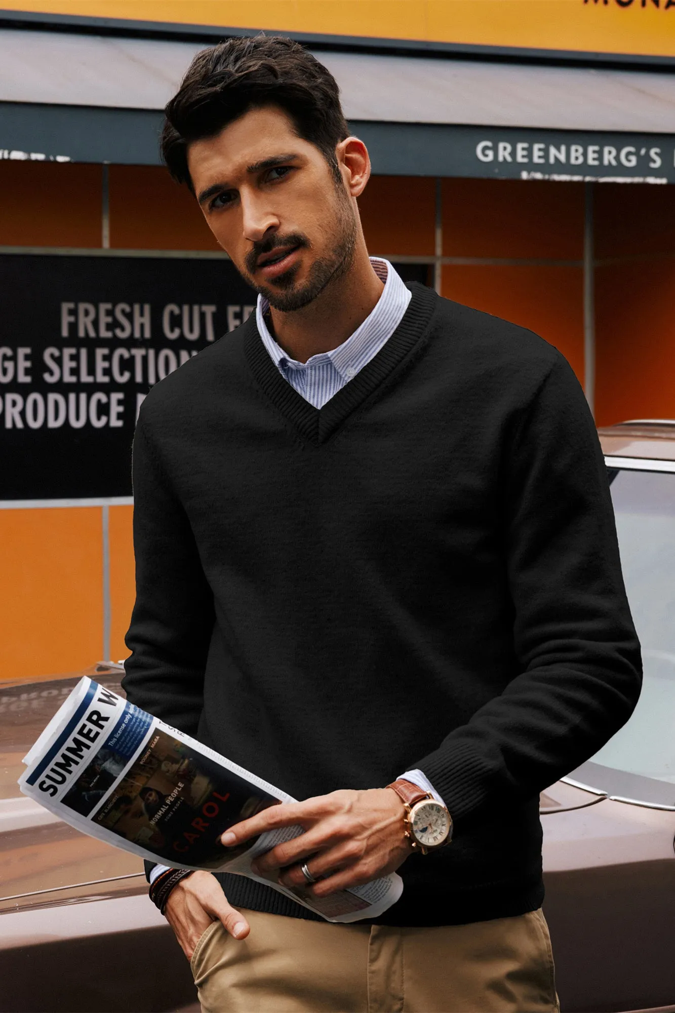 Men Stylish Sweater Long Sleeve V-Neck Ribbed Cuff Pullover Jumper sold by Paul Jones product image thumbnail 2