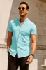 Men's Short Sleeve Oxford Shirt Slim Fit Button Down Cardigans Shirts sold by Paul Jones