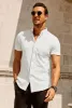 Men's Short Sleeve Oxford Shirt Slim Fit Button Down Cardigans Shirts sold by Paul Jones