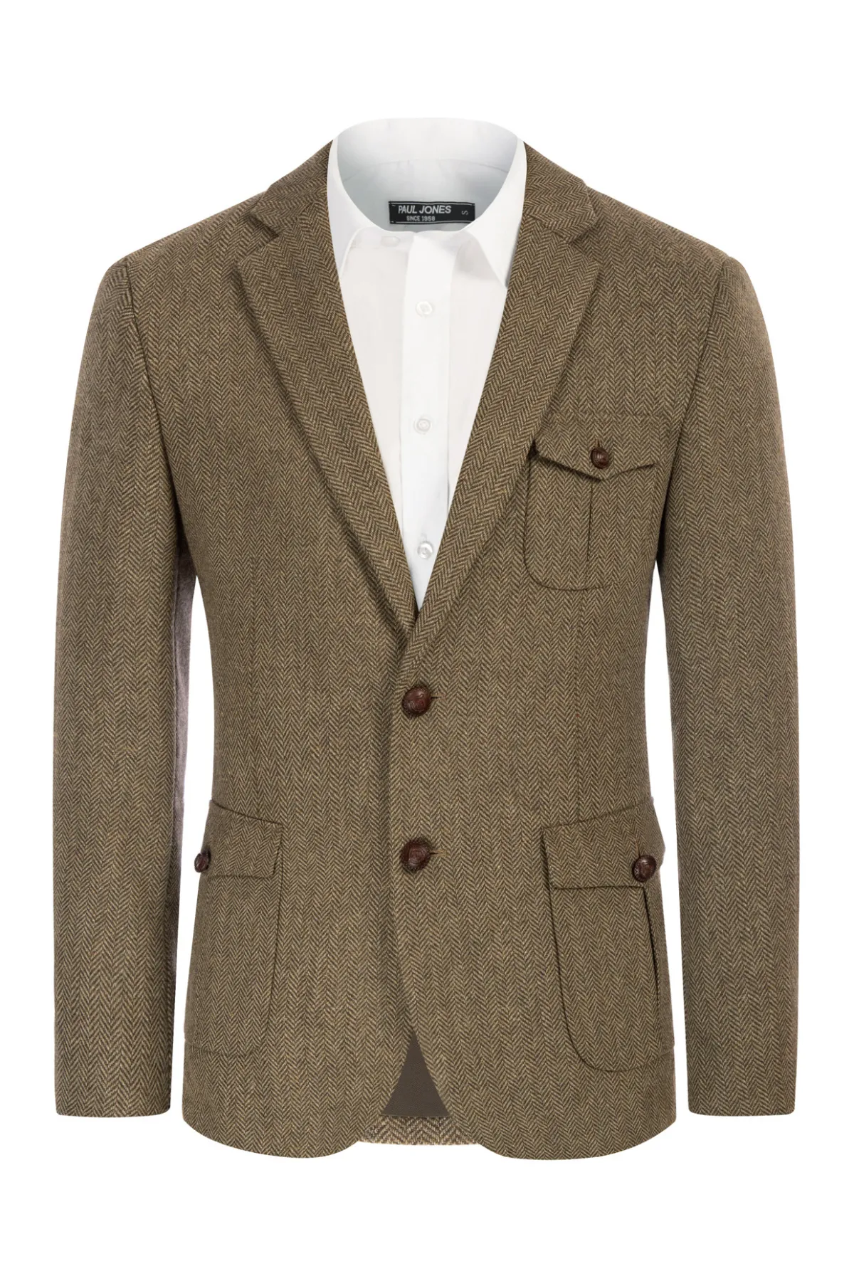 Men Herring Bone Textured Blazer Coat Notch Lapel Two Buttons Casual Coat sold by Paul Jones product image thumbnail 3