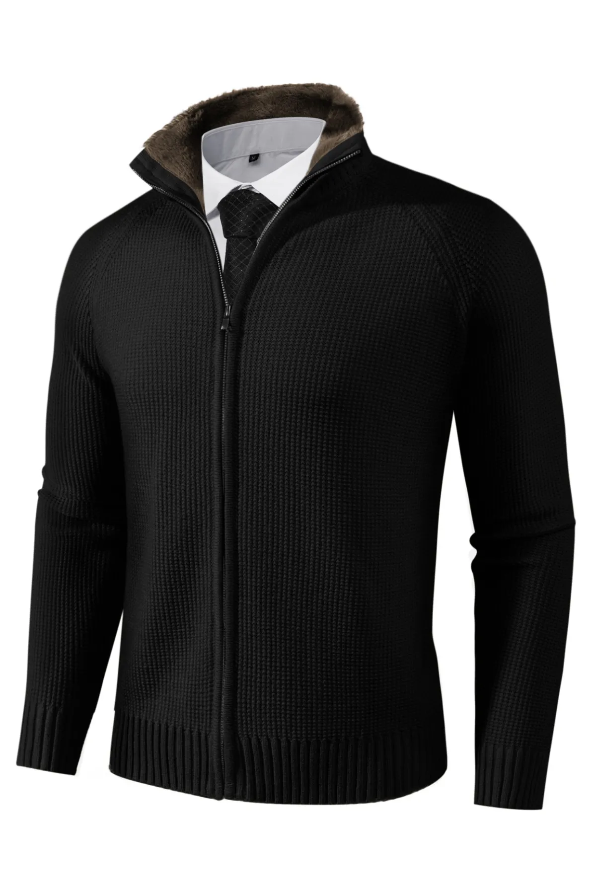 Mens Full Zip Cardigan Sweater Slim Fit Stand Collar Zip Up Sweaters sold by Paul Jones product image thumbnail 3