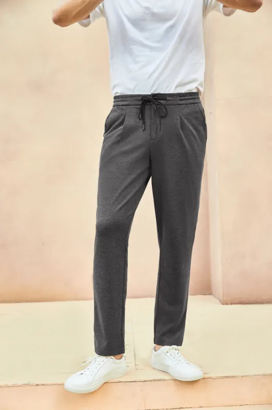 Mens Performance Stretch Knit Casual Pants Regular Fit Elastic Drawstring Waist Pant sold by Paul Jones