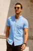 Men's Short Sleeve Oxford Shirt Slim Fit Button Down Cardigans Shirts sold by Paul Jones