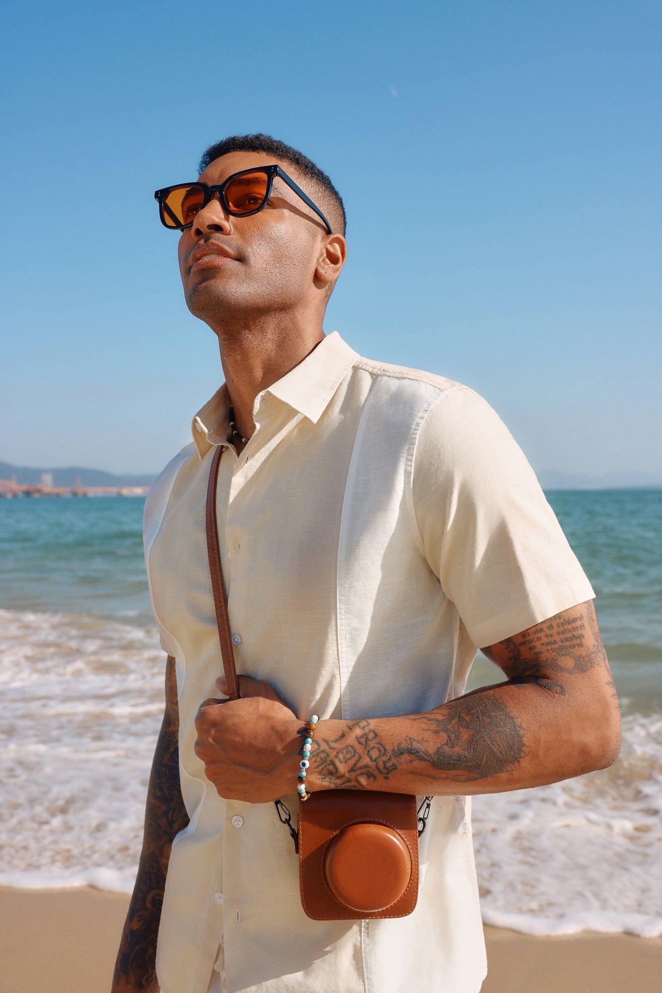 Men's Cotton Linen Shirts Short Sleeve Casual Contrast Button Down Shirt Breathable Dress Shirts sold by Paul Jones product image thumbnail 2