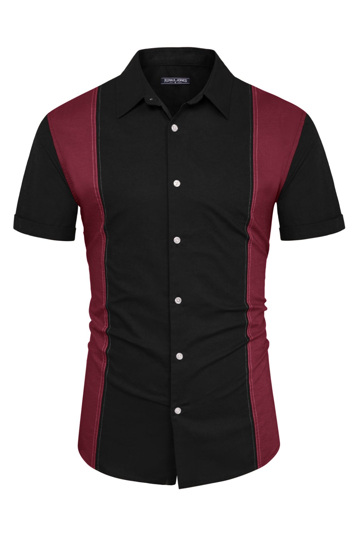 Men's Cotton Linen Shirts Short Sleeve Casual Contrast Button Down Shirt Breathable Dress Shirts sold by Paul Jones product image thumbnail 3