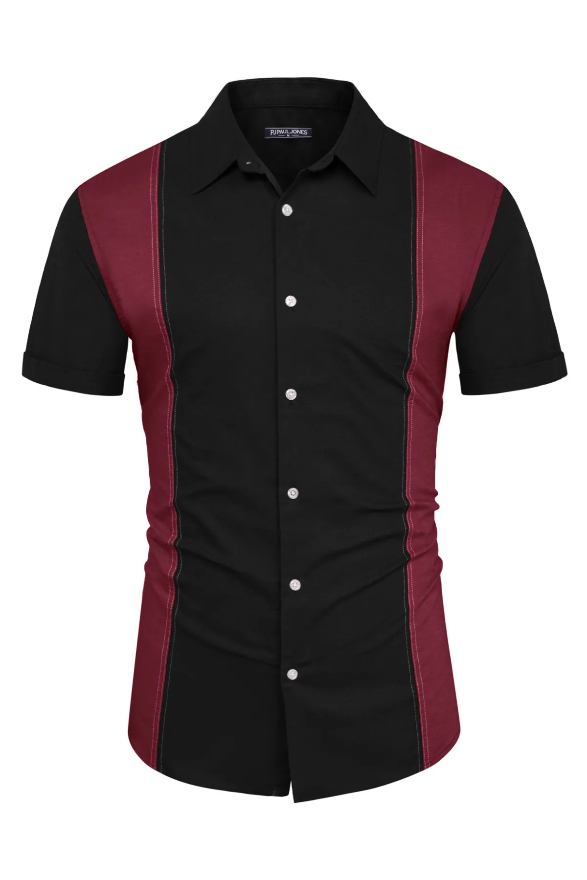 Men's Cotton Linen Shirts Short Sleeve Casual Contrast Button Down Cardigan Shirt Breathable Dress Shirts sold by Paul Jones product image thumbnail 3