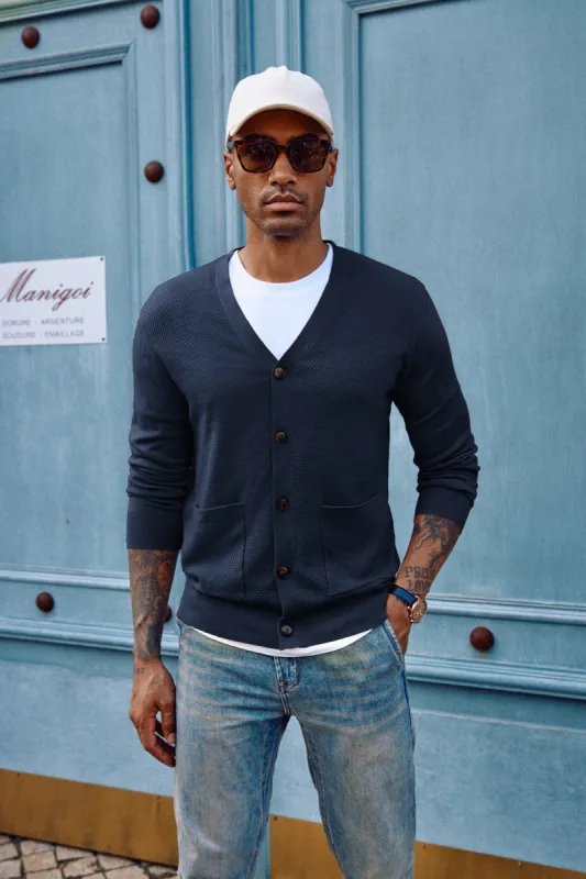 Paul Jones Men's Casual Cardigan Sweaters Long Sleeve V-Neck Cardigans Button-up Knitted Sweater sold by Paul Jones