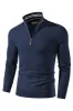 Men's Quarter Zip Sweater Slim Fit Casual Pullover Sweater Mock Neck Polo Sweater sold by Paul Jones