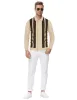 Mens Vintage Striped Knit Polo Shirt Long Sleeve Button Down Cardigan Sweater sold by Paul Jones