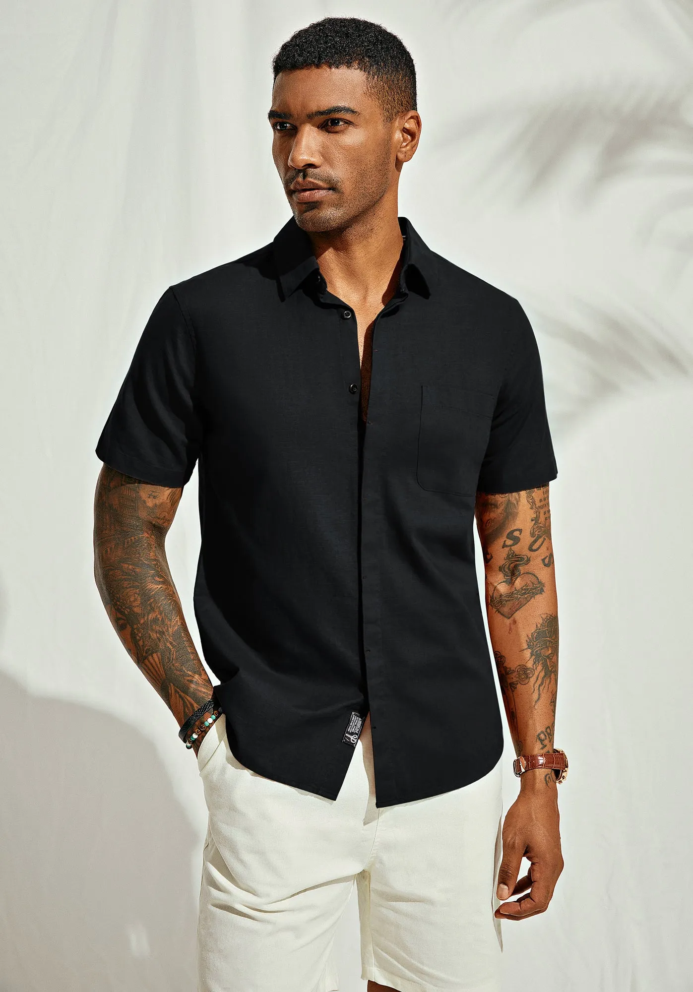 Men Cuban Guayabera Shirt Casual Short Sleeve Button Down Cardigan Shirts Beach Tops Cotton sold by Paul Jones product image thumbnail 4