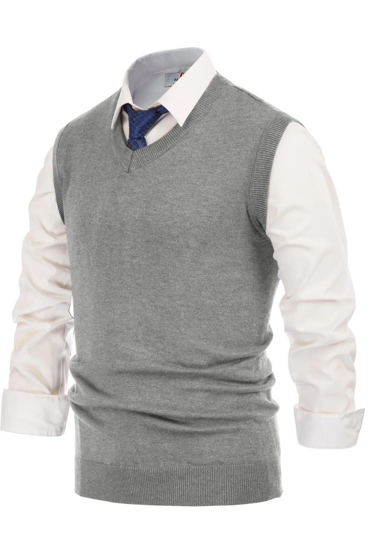 Mens V-Neck Knitted Sweater Vest Solid Plain Sleeveless Pullover Knitwears sold by Paul Jones product image thumbnail 4