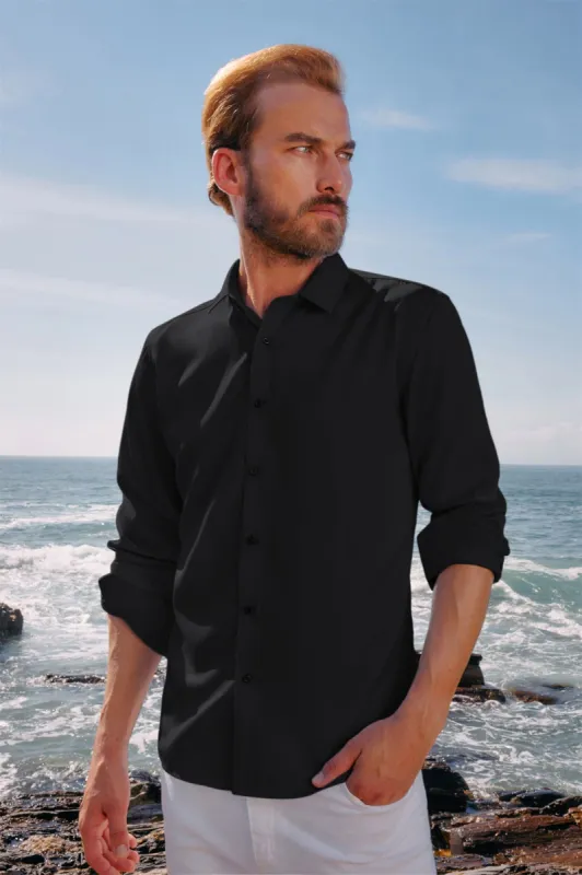 Men's Dress Shirts Long Sleeve Regular Fit Wrinkle Free Leisure Button Down Cardigans Shirts sold by Paul Jones