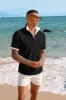 Men Pullover Shirt Casual Short Sleeve Lapel Collar Button-up Neck Tops sold by Paul Jones