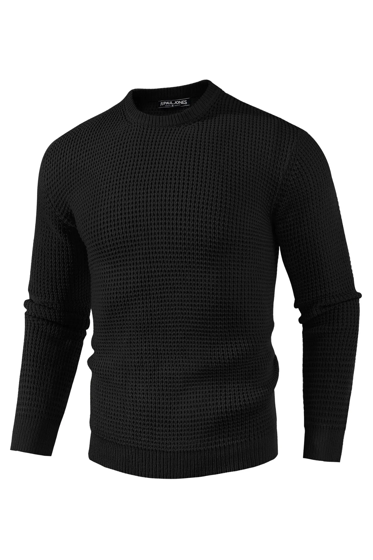 Men's Crewneck Pullover Sweater Waffle Textured Long Sleeve Knitted Sweaters sold by Paul Jones product image thumbnail 4