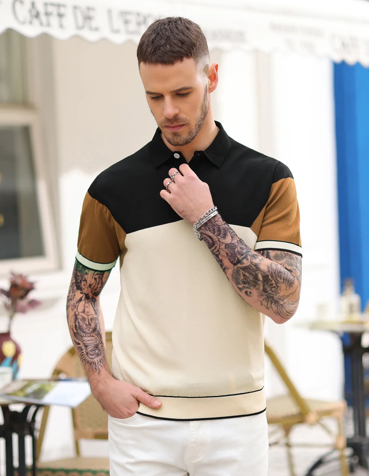 Mens Knitting Stretch Golf Polo Shirts Lightweight Tee Shirts sold by Paul Jones