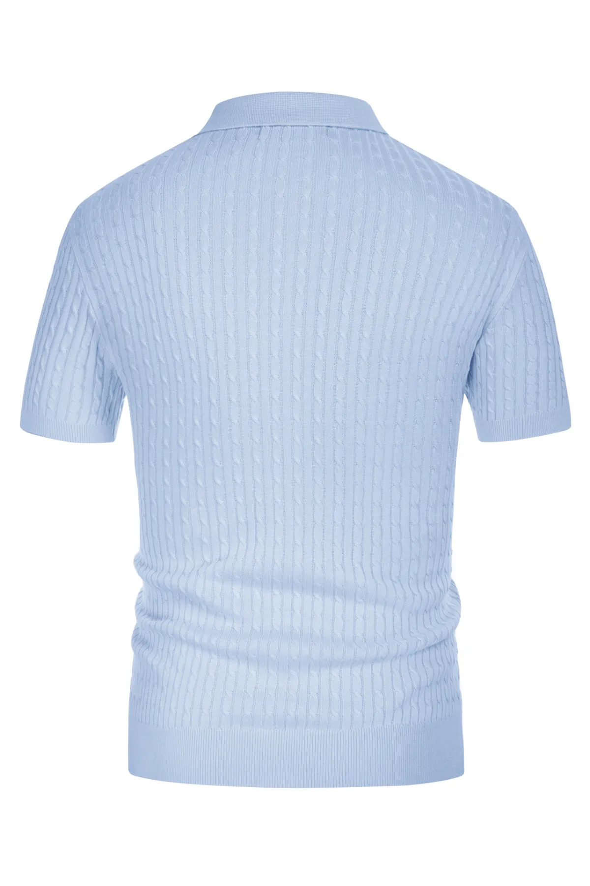 Mens Knitted Polo Shirts Cable Short Sleeve Golf Pullover Polo Shirt Breathable Knitting Polo Shirts sold by Paul Jones product image thumbnail 4