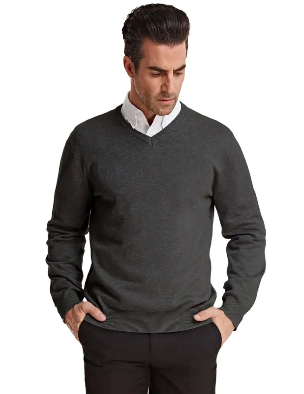 PJ Paul Jones Men’s Stylish Long Sleeve V-Neck Pullovers Knitting Sweater Tops sold by Paul Jones
