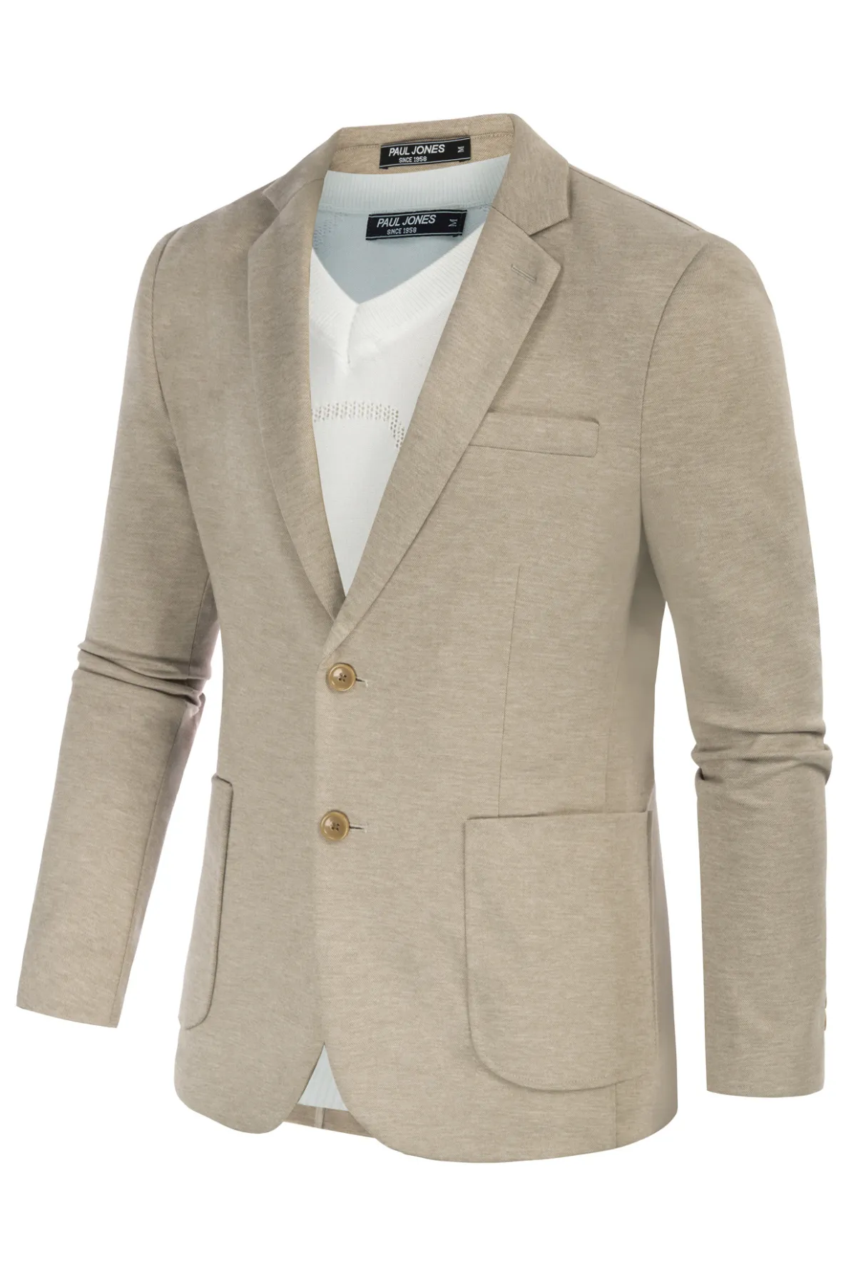 Mens Casual Knit Blazer Two Button Unlined Stretch Sport