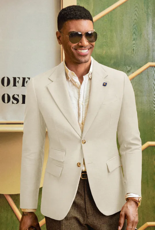 Men Notch Lapel Blazer Coat Casual Two-Button Back Slit Suit Coat sold by Paul Jones