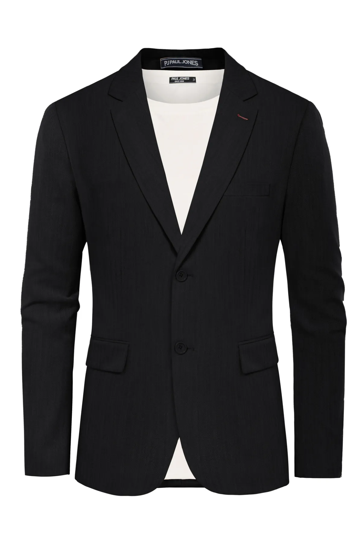 Mens Blazer Jacket Casual Herringbone Suit Jacket Two Buttons Sports Coats for Wedding sold by Paul Jones product image thumbnail 3