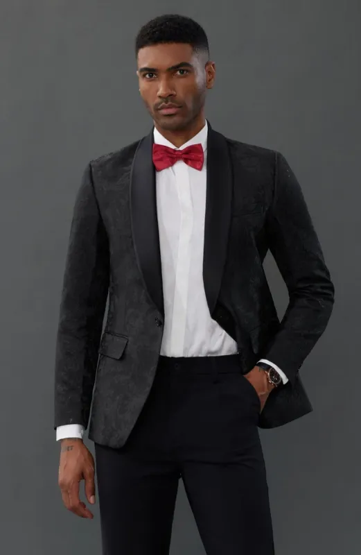 Men's Floral Tuxedo Jacket One Button Slim Fit Suit Jacket Shawl Lapel Leisure Blazer sold by Paul Jones