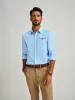 Men Basic Classic Collar Shirt Long Sleeve Curved Hem Button-up Tops sold by Paul Jones